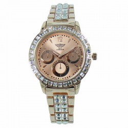 NY London  Ladies Crystal Bezel Metal Watch PI-7060 Assorted