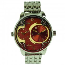 NY London Big Round Dial Metal Band Watch PI-7528 Assorted Colors